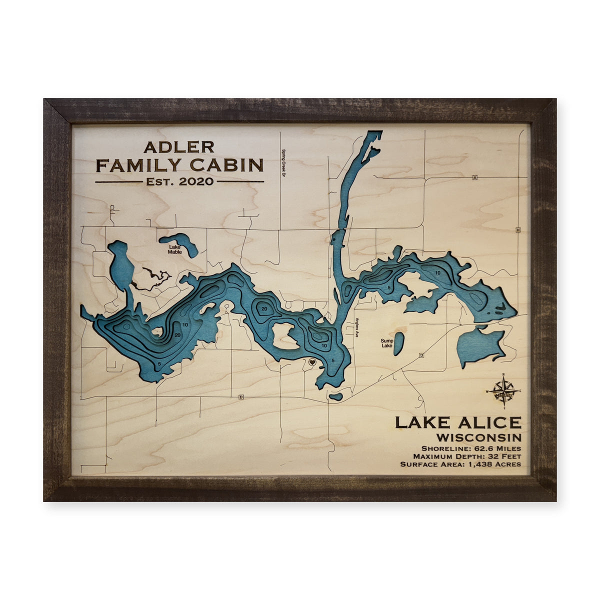 Alice Adler wood map — multilayer, white background