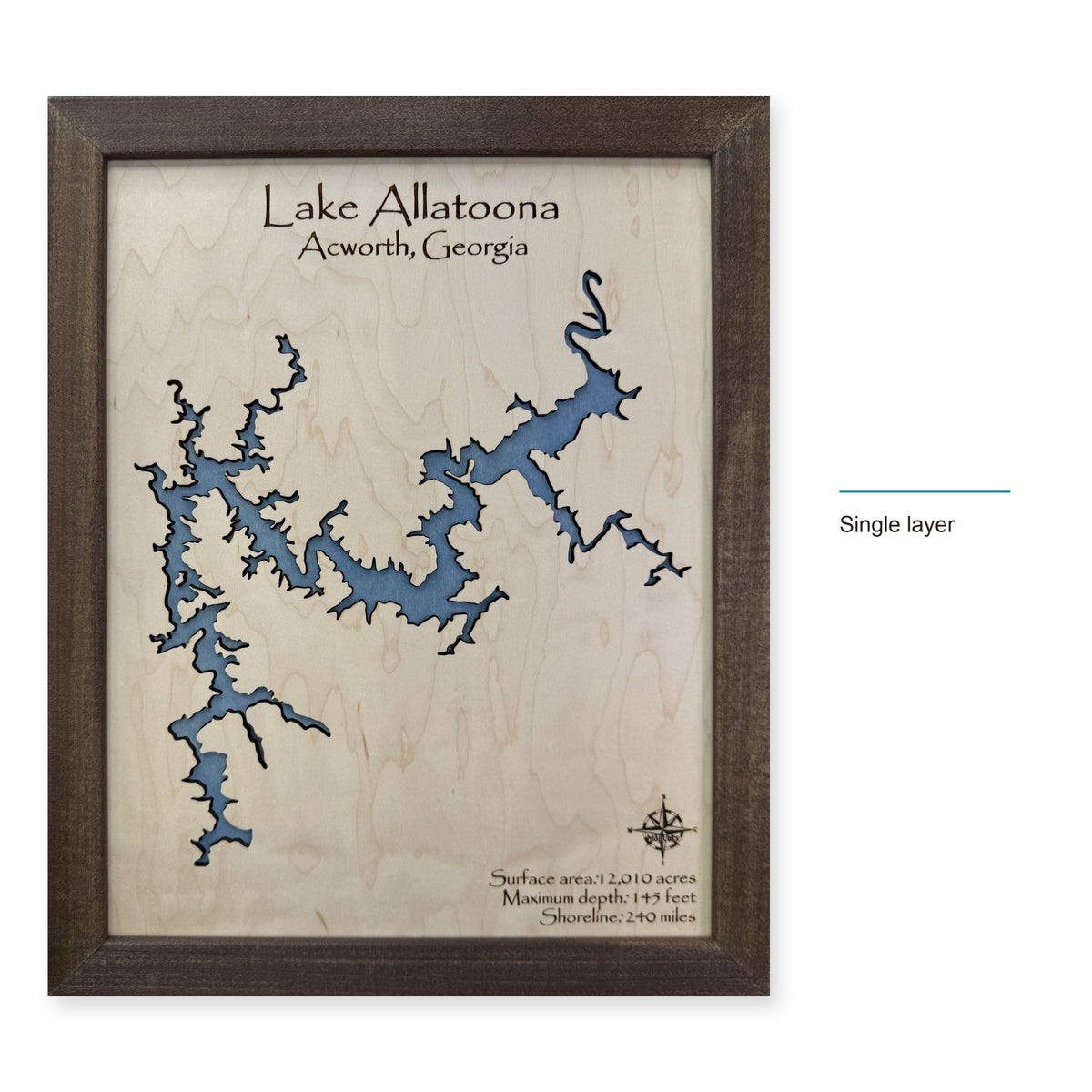 Allatoona Single wood map — single layer, layer option shown