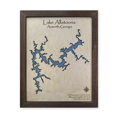Allatoona Single wood map — single layer, white background