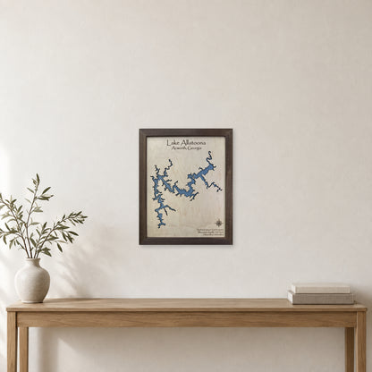 Allatoona Single wood map — single layer, staged room mockup