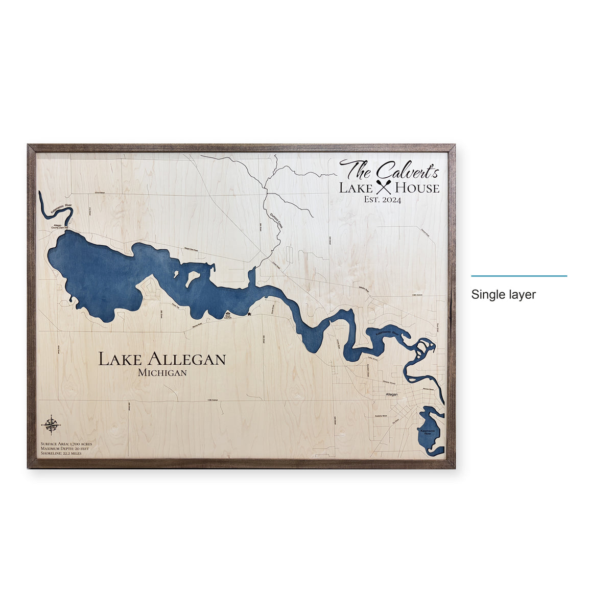 Allegan Calvert wood map — single layer, layer option shown