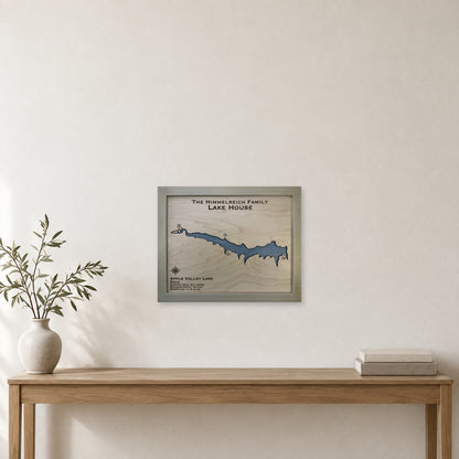 Apple Valley Himmelreich wood map — single layer, staged room mockup