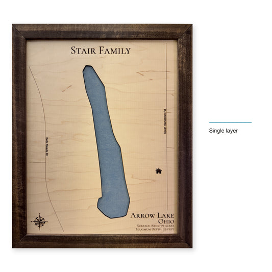 Arrow Stair wood map — single layer, layer option shown