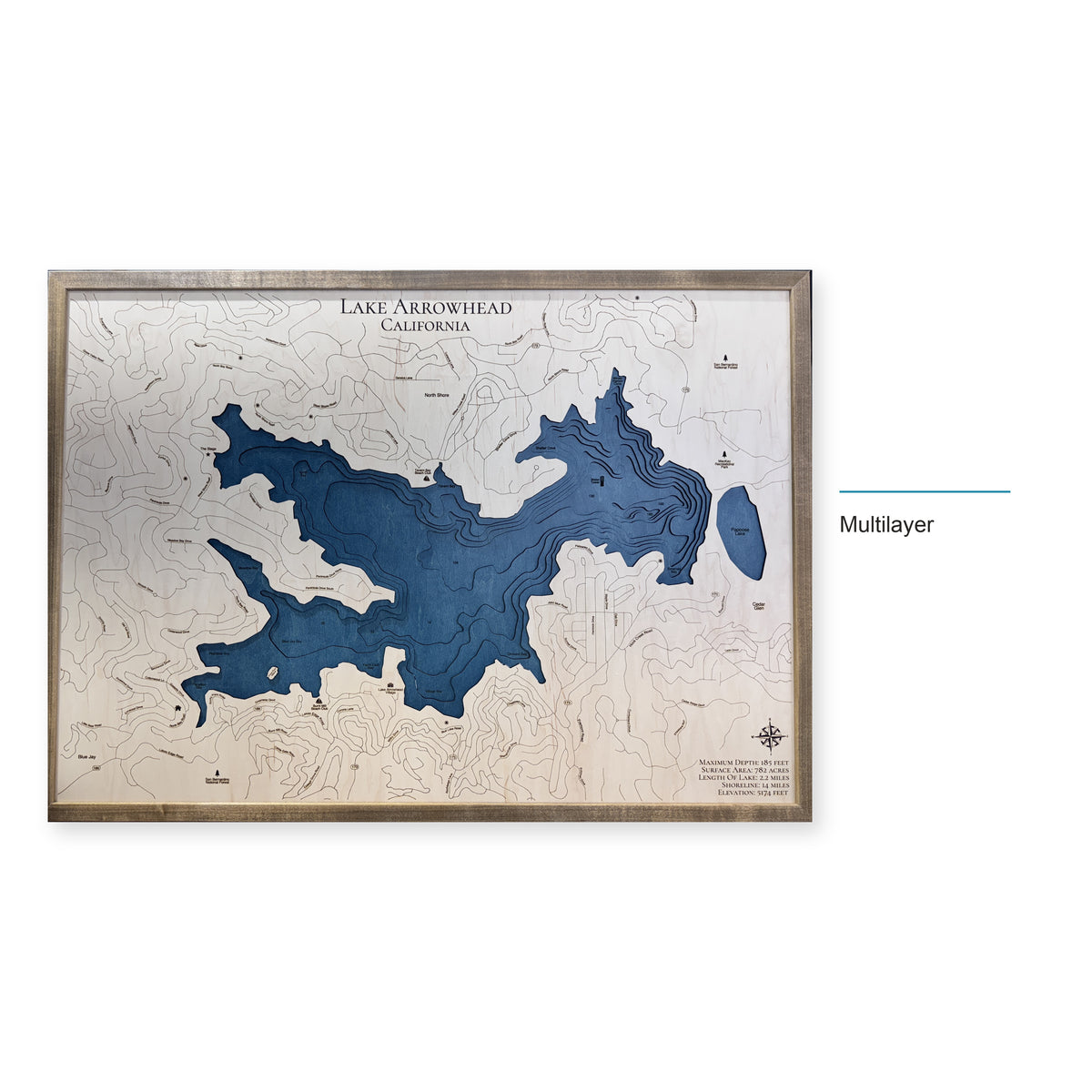 Arrowhead Ipswich Large wood map — multilayer, layer option shown