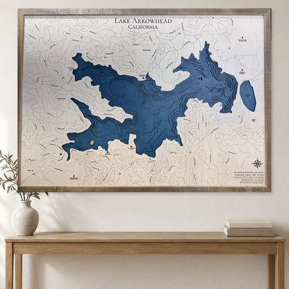Arrowhead Ipswich Large wood map — multilayer, staged room mockup