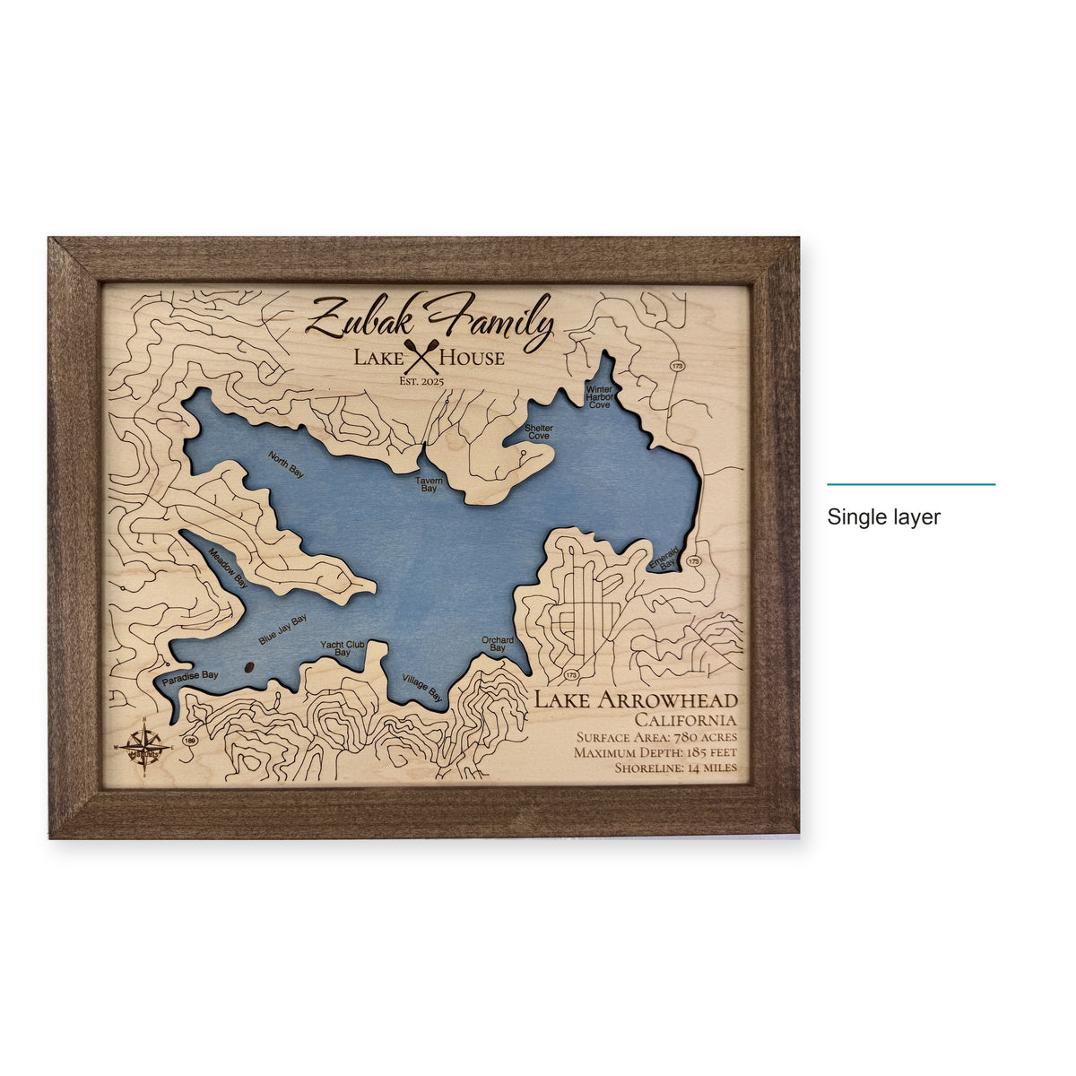 Arrowhead Zubak wood map — single layer, layer option shown