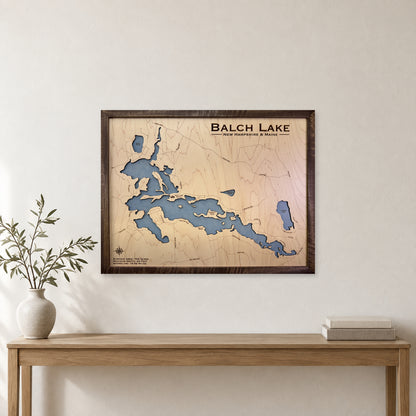 Balch Walnut Single wood map — single layer, staged room mockup