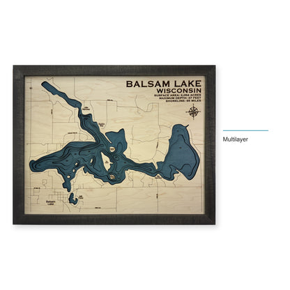 Balsam Lake wood map — multilayer, layer option shown