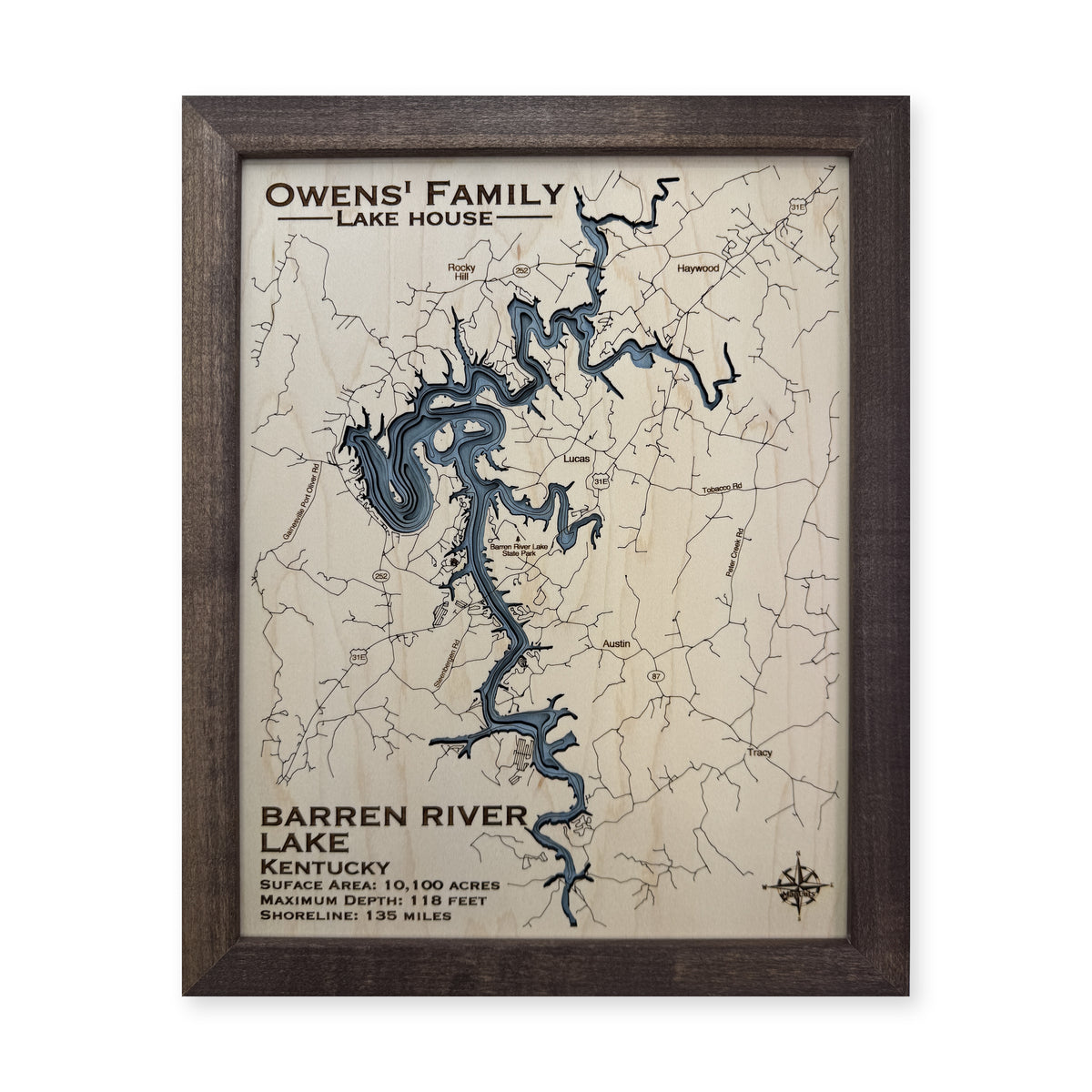 Barren River Owens wood map — multilayer, white background
