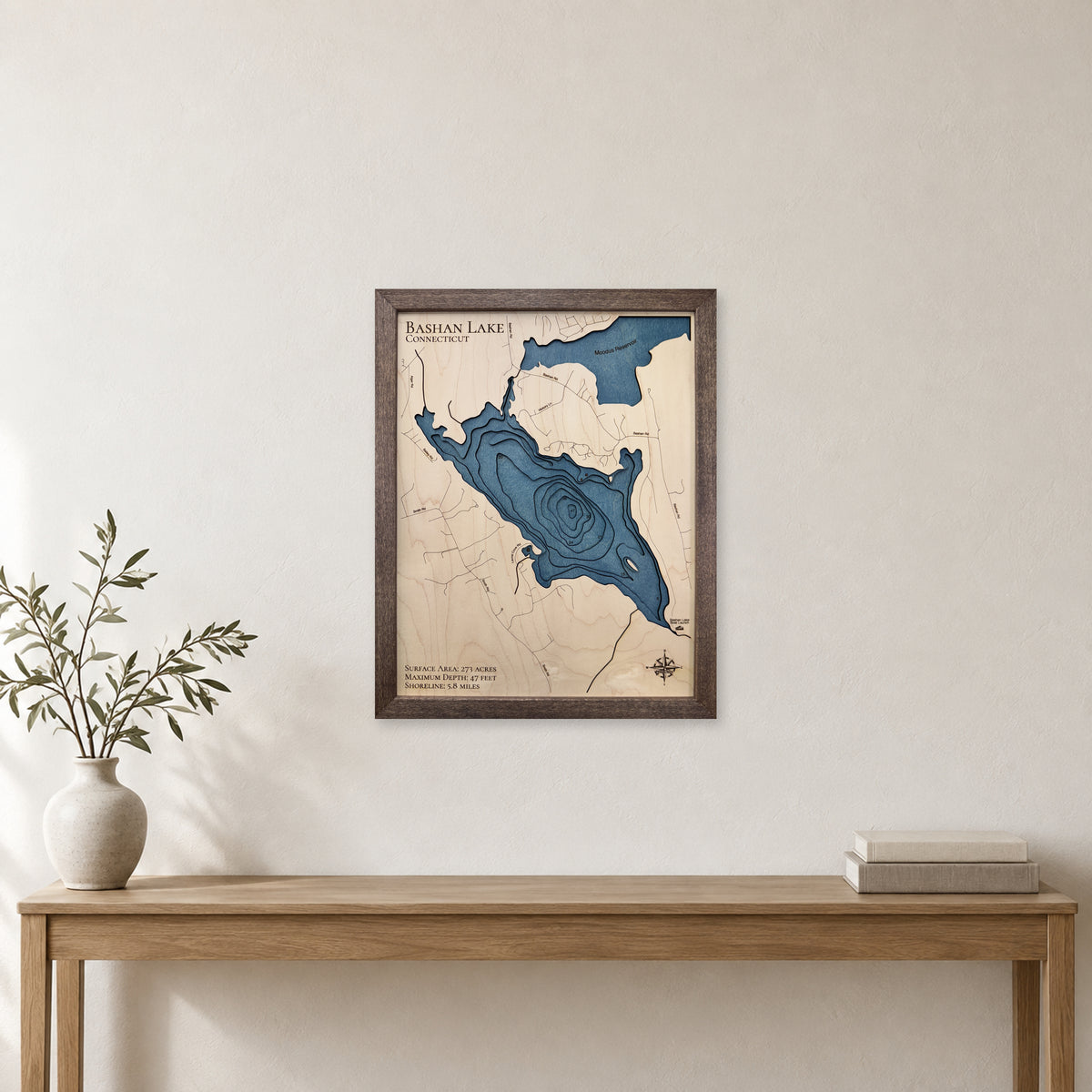 Bashan Walnut wood map — multilayer, staged room mockup