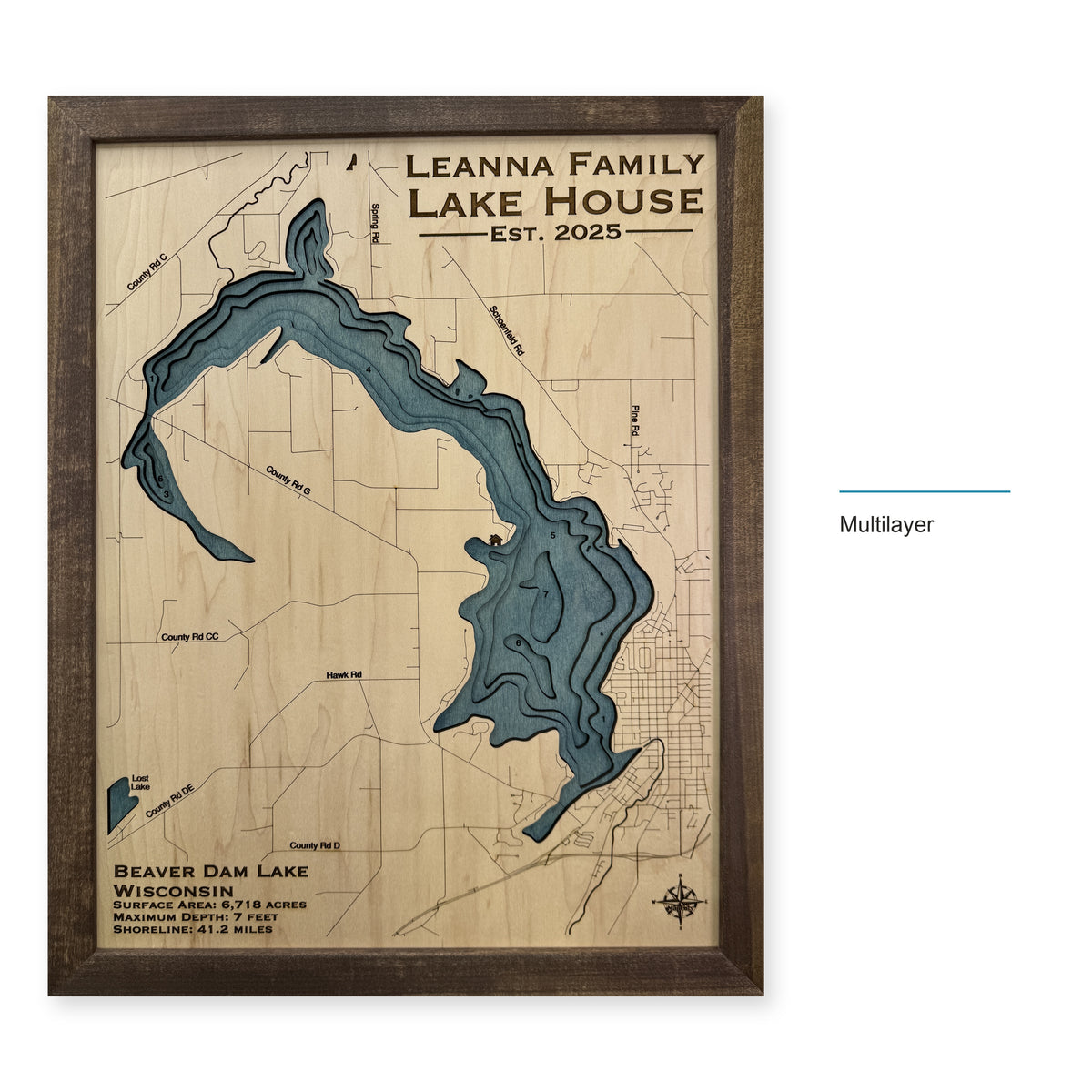 Beaver Dam Leanna wood map — multilayer, layer option shown