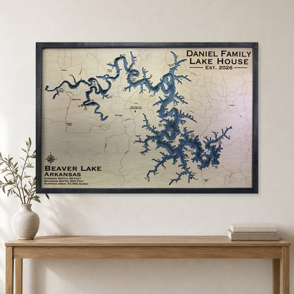 Beaver Daniel wood map — multilayer, staged room mockup