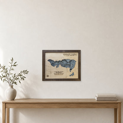 Beltrami Hodapp wood map — multilayer, staged room mockup