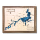 Custom multilayer wooden map of Berlin Lake. 