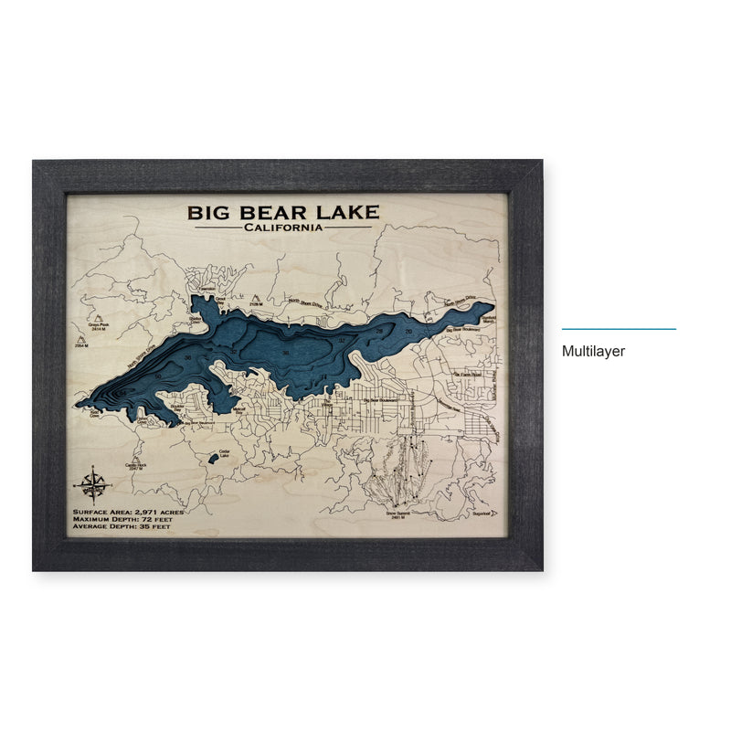 Big Bear Lake Multi wood map — multilayer, layer option shown