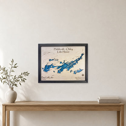 Big Gull Lake wood map — multilayer, staged room mockup