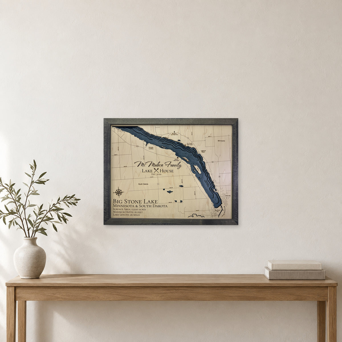 Big Stone Mcmahon wood map — multilayer, staged room mockup