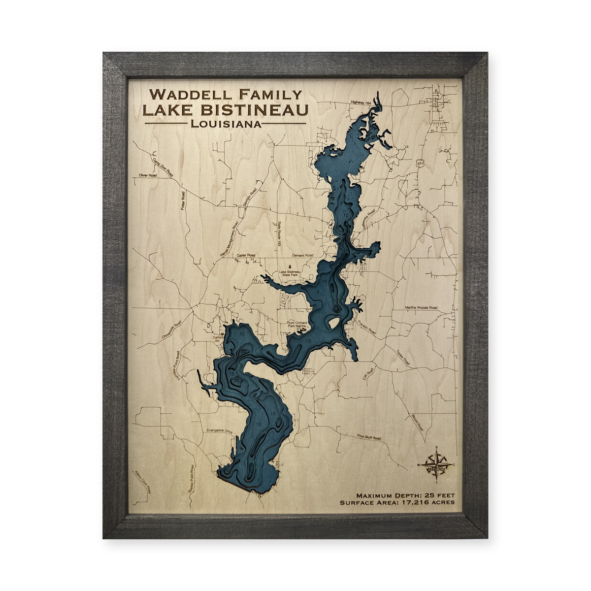 Bistineau Waddell wood map — multilayer, white background