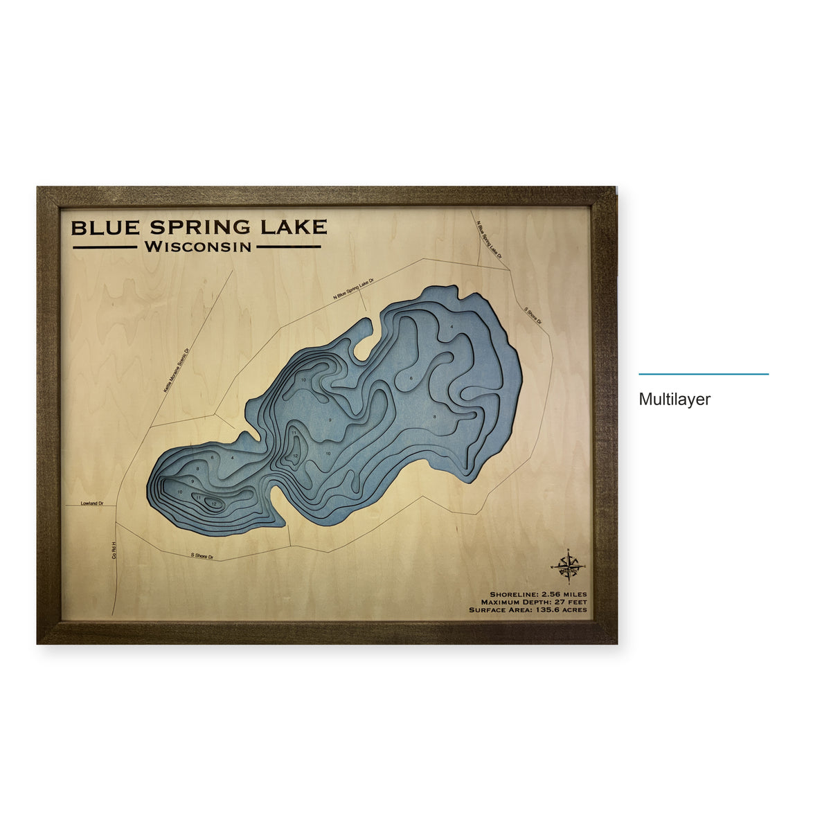 Blue Spring Walnut wood map — multilayer, layer option shown