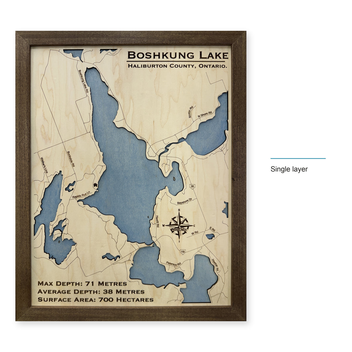 Boshkung Sherwood wood map — single layer, layer option shown