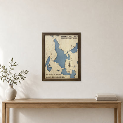 Boshkung Sherwood wood map — single layer, staged room mockup