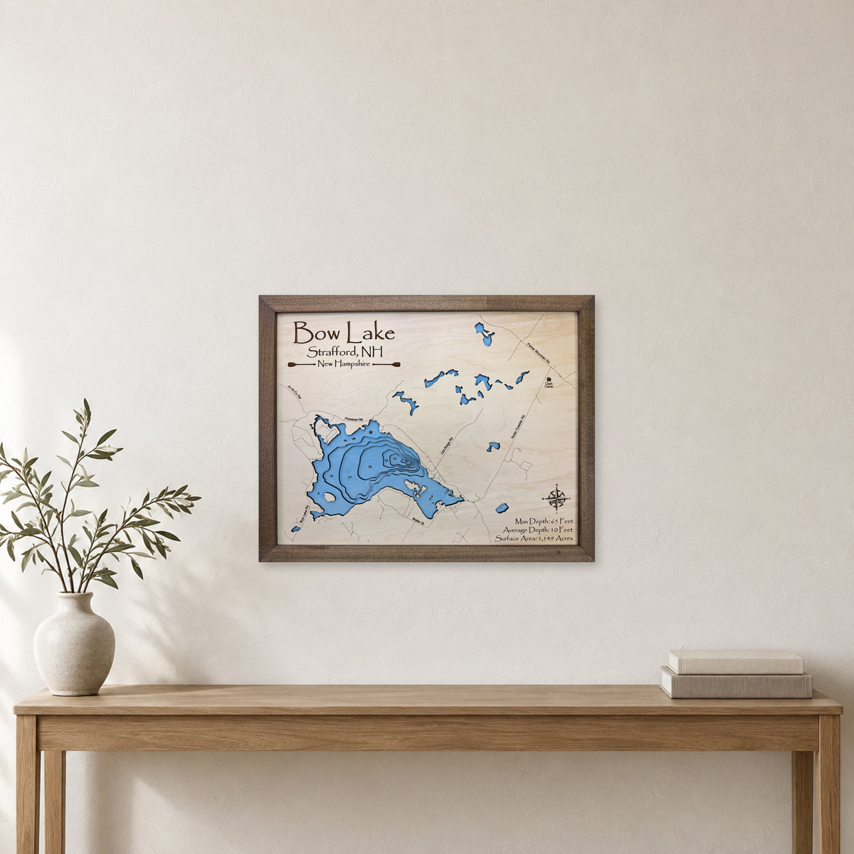 Bow Lake Multilayer wood map — multilayer, staged room mockup