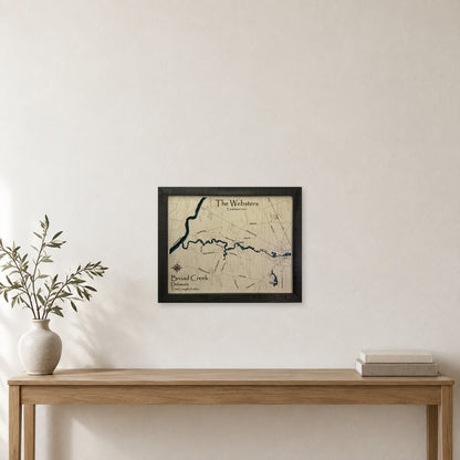 Broad Creek Websters wood map — multilayer, staged room mockup