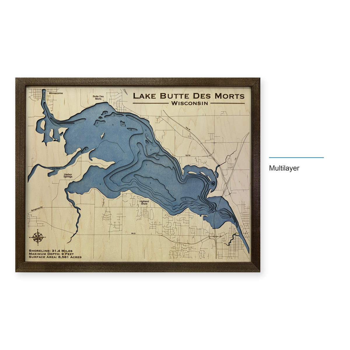 Butte Des Morts Jochman wood map — multilayer, layer option shown