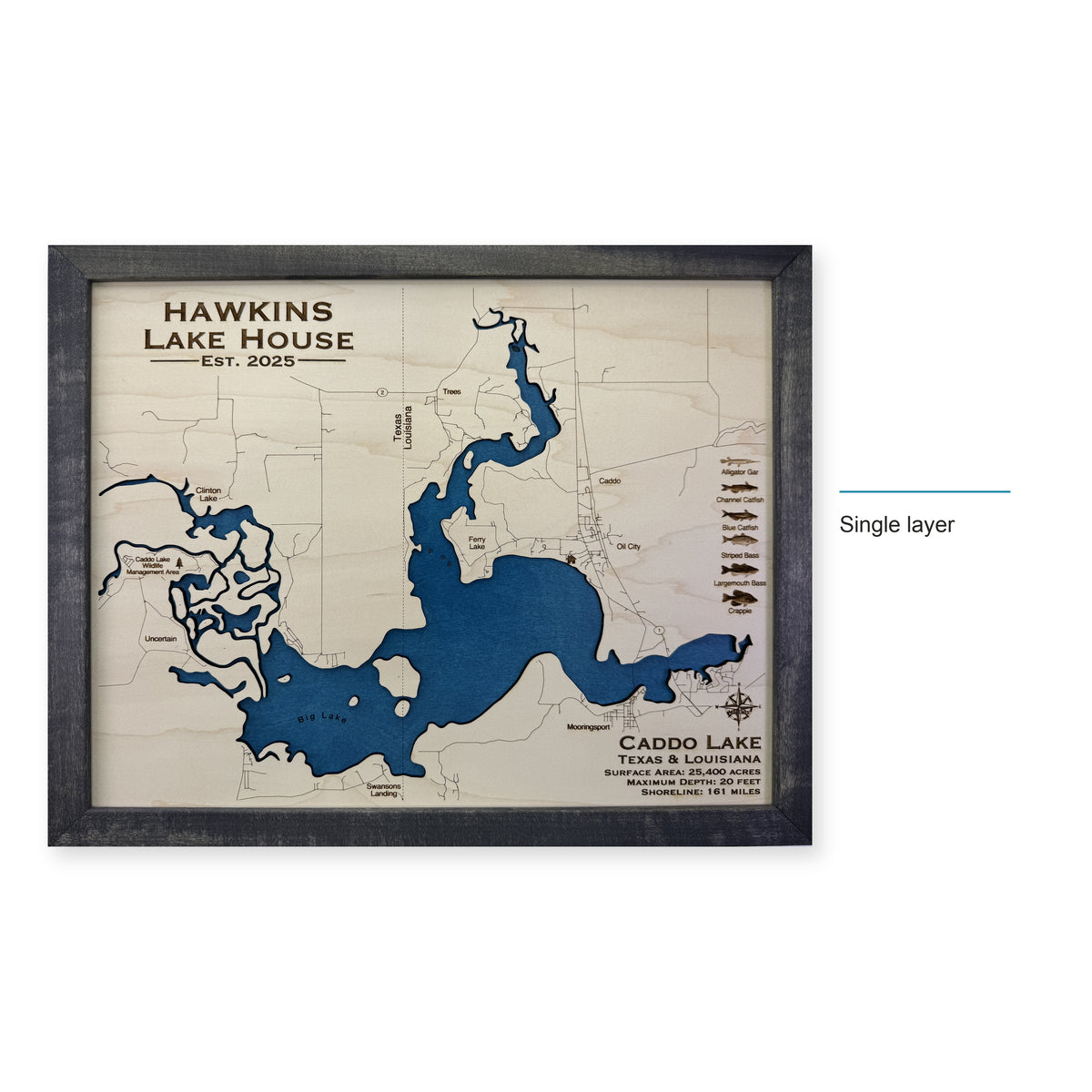 Caddo Hawkins wood map — single layer, layer option shown