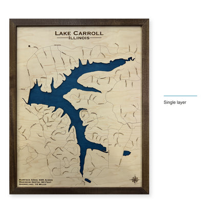 Carroll Walnut Single wood map — single layer, layer option shown