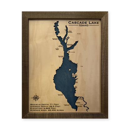 Cascade No Roads wood map — single layer, white background