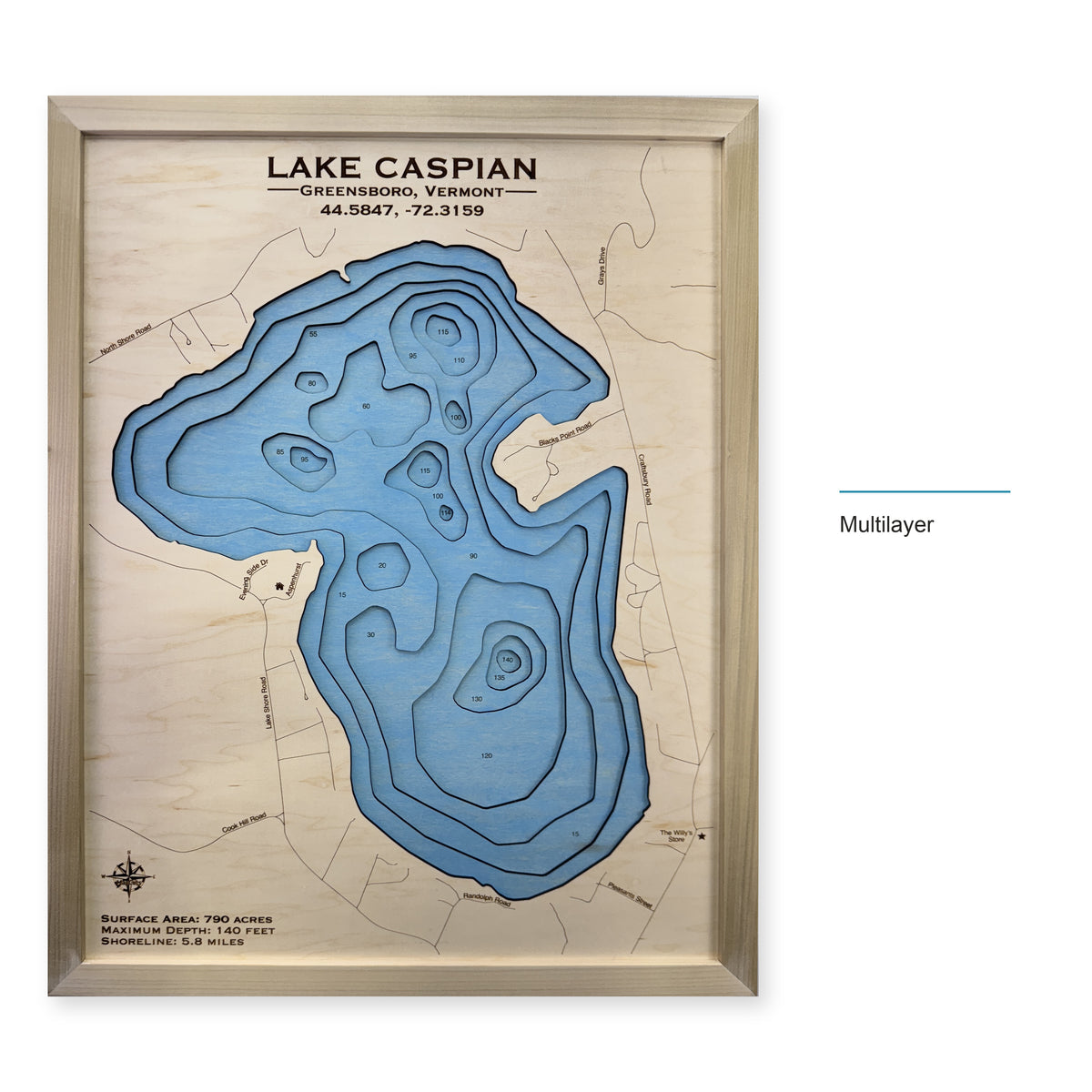 Caspian Natural wood map — multilayer, layer option shown