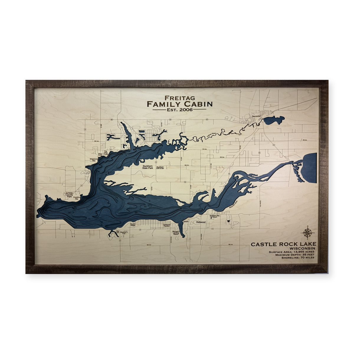 Castle Rock Freitag wood map — multilayer, white background