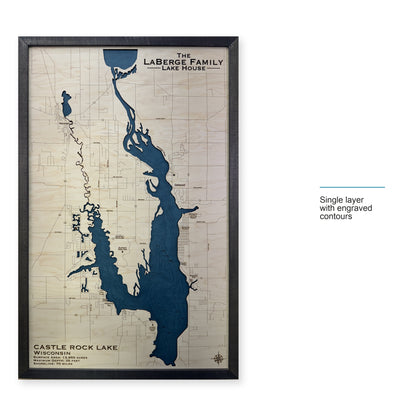 Castle Rock Laberge wood map — single layer with engraved contours, layer option shown