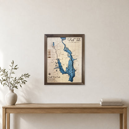 Castle Rock Lake wood map — multilayer, staged room mockup