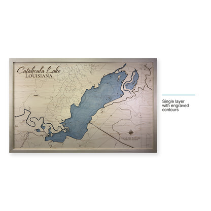 Catahoula Engraved wood map — single layer with engraved contours, layer option shown