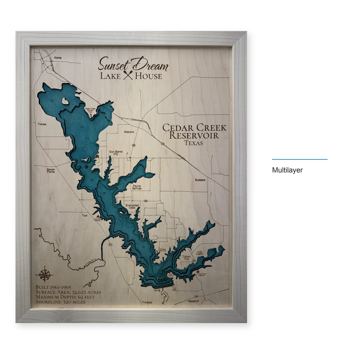 Cedar Creek Sunset wood map — multilayer, layer option shown