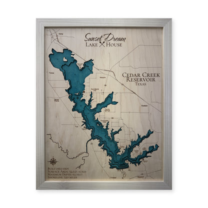 Cedar Creek Sunset wood map — multilayer, white background