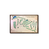 Framed wooden golf map of Cedar Hill Country Club on a white background.