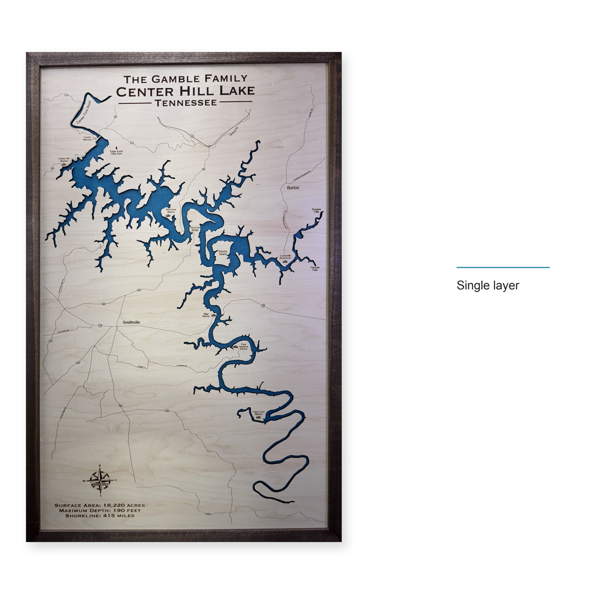 Center Hill Gamble wood map — single layer, layer option shown