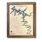 Engraved water layers on a Center Hill Lake map.