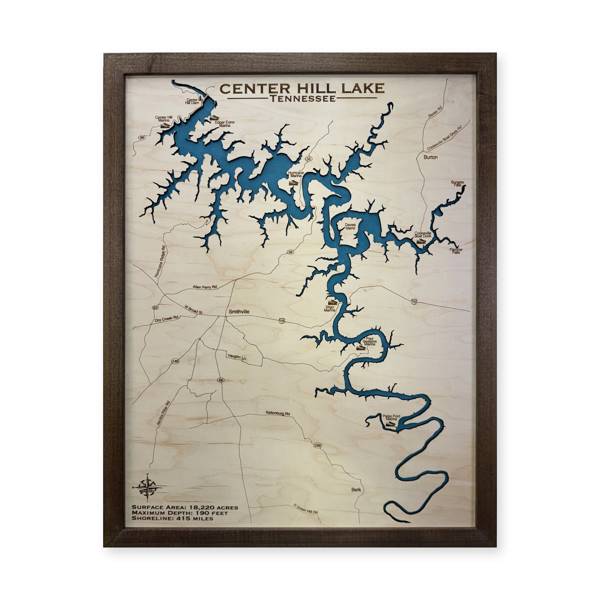Center Hill Scantland wood map — single layer, white background