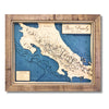 Wooden topographic map of Central America on a white background. 