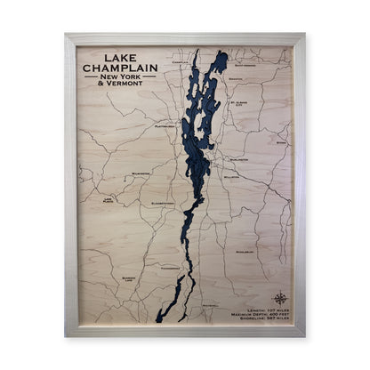 Champlain Natural Multi wood map — multilayer, white background
