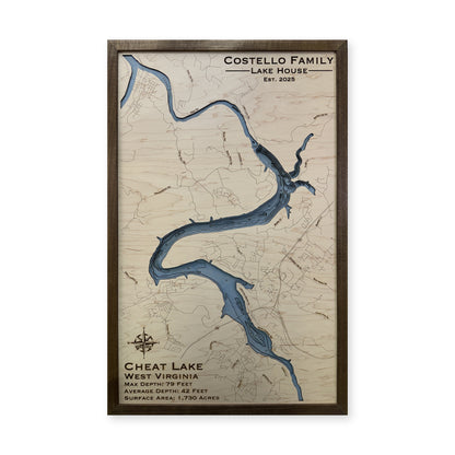 Cheat Costello wood map — single layer with engraved contours, white background