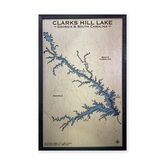 Clarks Hill Multi wood map — multilayer, white background