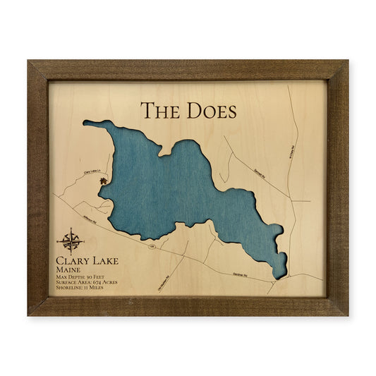 Clary Doe wood map — single layer, white background