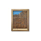 Wooden 3D map of Cleveland, Ohio with blue water stain and raised roads. 
