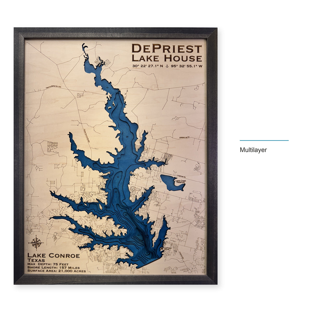 Conroe Depriest wood map — multilayer, layer option shown