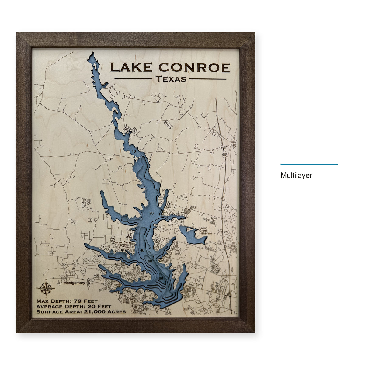 Conroe Multilayer wood map — multilayer, layer option shown